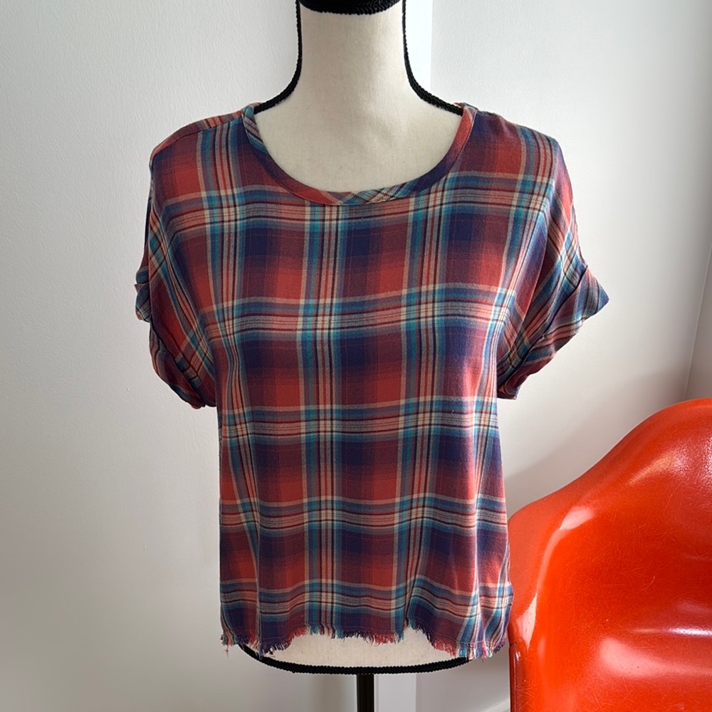 Anthropologie Cloth & Stone Plaid Blouse